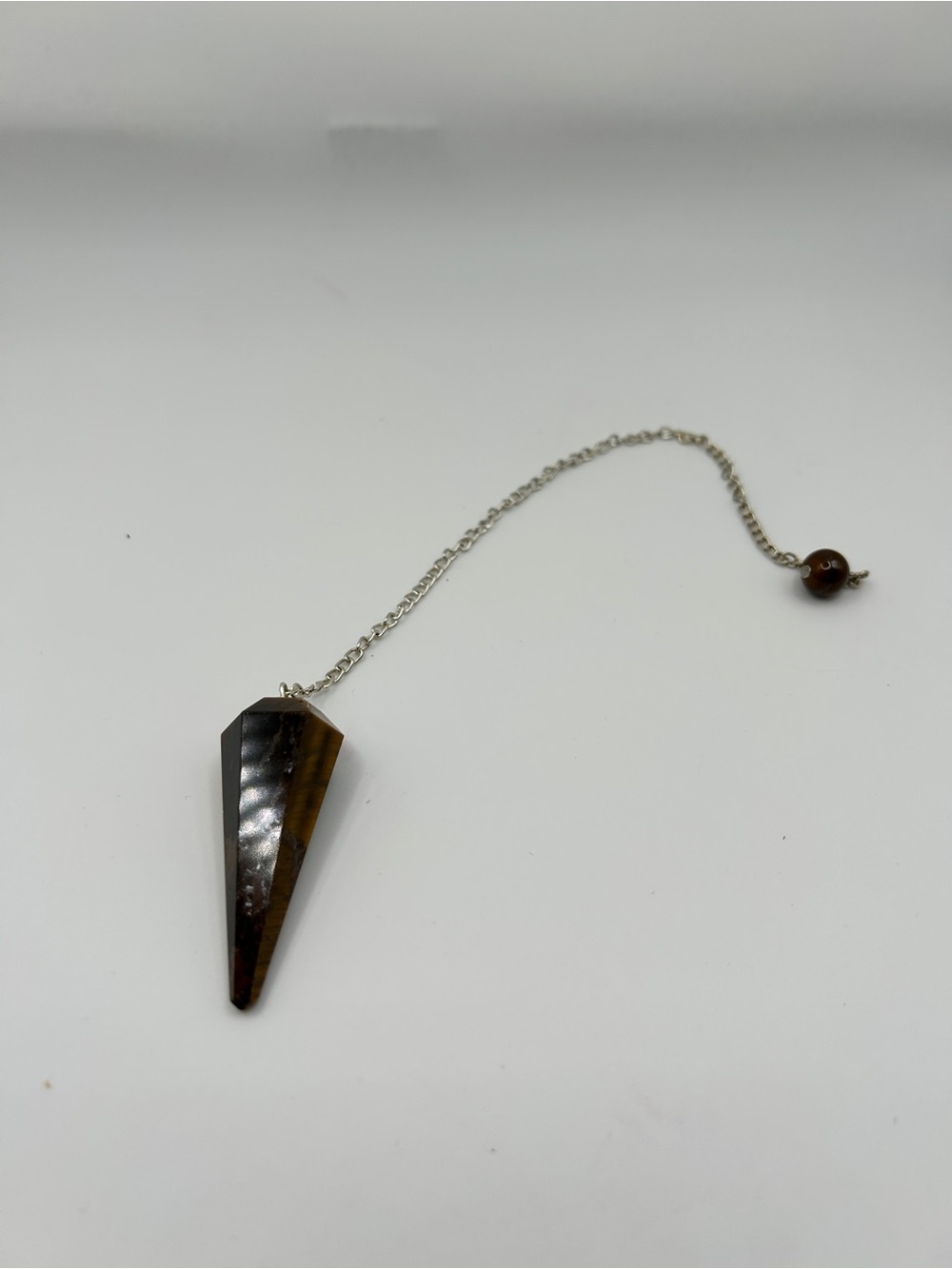 Tiger Eye Point Pendulum Necklace in Brown VGC